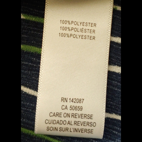 Simply Noelle Blue White Green Stripe Tunic Top /Cover Size L/XL 12-14 - Picture 8 of 9